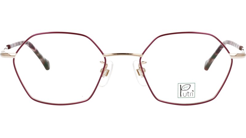 メガネ 度付き レディース 日本製 Putri プトゥリ ep-921-2 ワインレッド ゴールド 眼鏡 度入り メガネフレーム めがね おしゃれ 上品 エレガント 女性 度なし 伊達メガネ 送料無料 個性的 大人可愛い 遊び心 可愛いらしい 若々しい 小さめ 若見え チタン 軽量 made in japan