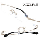 XWIRE エクスワイア XW-1053 col.1 ゴールド ブラック リムなし 縁なし メガネ 眼鏡 メガネフレーム 眼鏡フレーム チタン チタンフレーム 日本製 made in japan シンプル 知的 オシャレ 送料無料