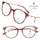 LANVIN en Bleu ランバンオンブルー VLB005J 01GT クリアレッド 柄 ゴールド メガネ メガネフレーム おしゃれ オシャレ ロゴ ワンポ...