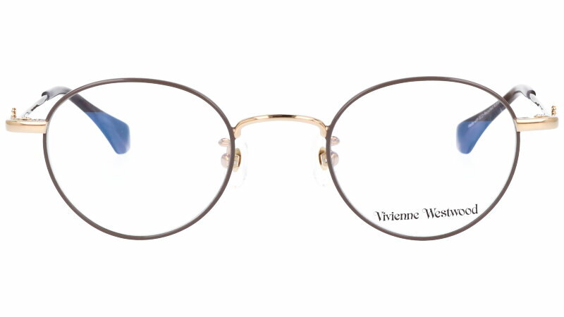 メガネ Vivienne Westwood ヴィヴィアンウエストウッド 40-0002-02 45サイズ ブラウン ゴールド 小さめ 10代 20代 30代 眼鏡 おしゃれ かわいい レディース 女性用 伊達めがね ブランド 変装 パンク モダン オーブ ORB ロッキンホース ROCKING HORSE ヴィヴィアン