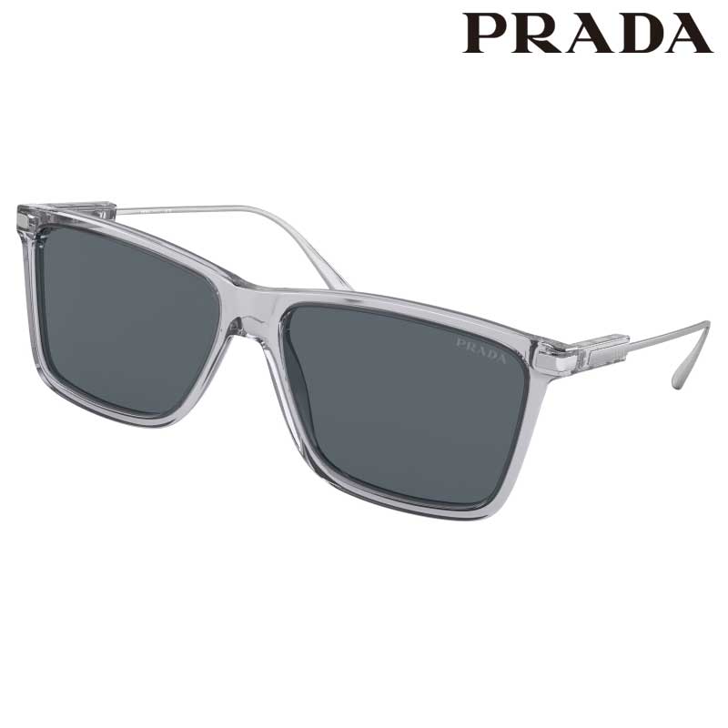 プラダ サングラス（レディース） サングラス プラダ PRADA PR01ZSF U430A9 59サイズ クリアグレー シルバー ダークブルー UVカット 紫外線カット 紫外線対策 ブランドサングラス メンズ 男性 送料無料