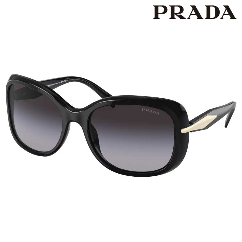 サングラス プラダ PRADA PR04ZSF 1AB09S 58サイズ ブラック グレー グラデーション UVカット 紫外線カット 紫外線対策 ブランドサングラス レディース 女性 送料無料