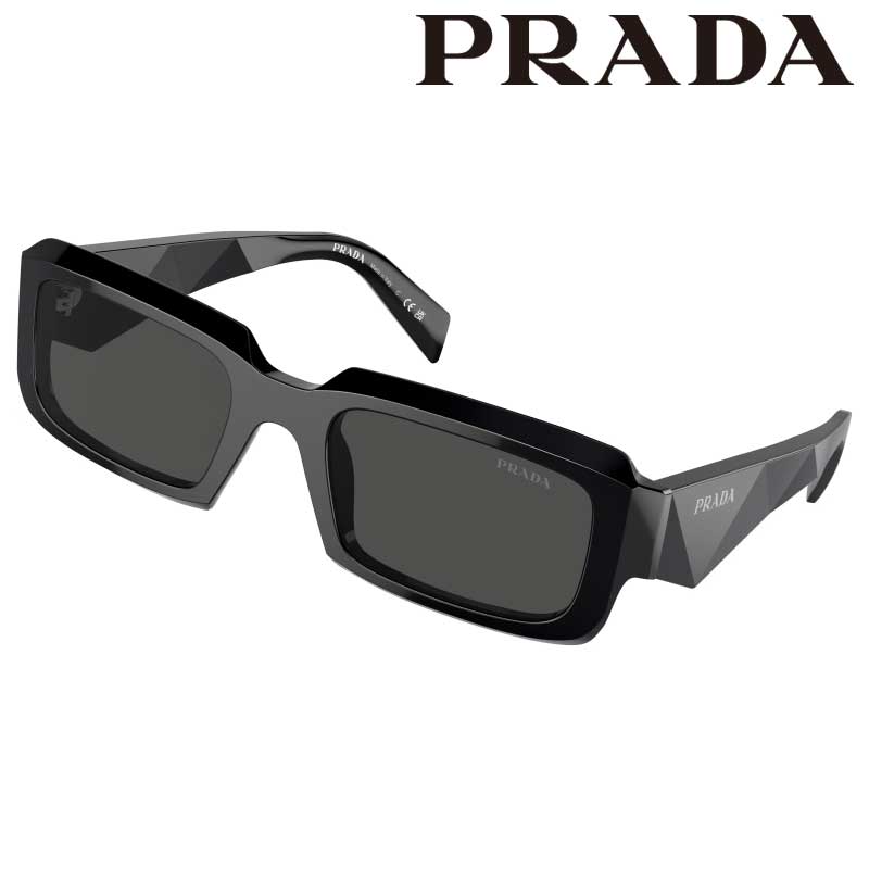 サングラス プラダ PRADA PR27ZSF 16K08Z 55サイズ ブラック 黒 ダークグレー UVカット 紫外線カット 紫外線対策 ブランドサングラス メンズ 男性用 送料無料