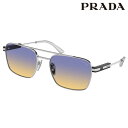 サングラス プラダ PRADA PR67ZS 1BC06Z 56サイズ シルバー ブルー イエロー グラデーション UVカット 紫外線カット 紫外線対策 ブランドサングラス ロゴ メンズ 男性 レディース 女性 男女兼用 ユニセックス 送料無料