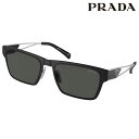 サングラス プラダ PRADA PR71ZS 1BO5S0 56サイズ マットブラック ダークグレー シルバー UVカット 紫外線カット 紫外線対策 ブランドサングラス ロゴ メンズ 男性 送料無料