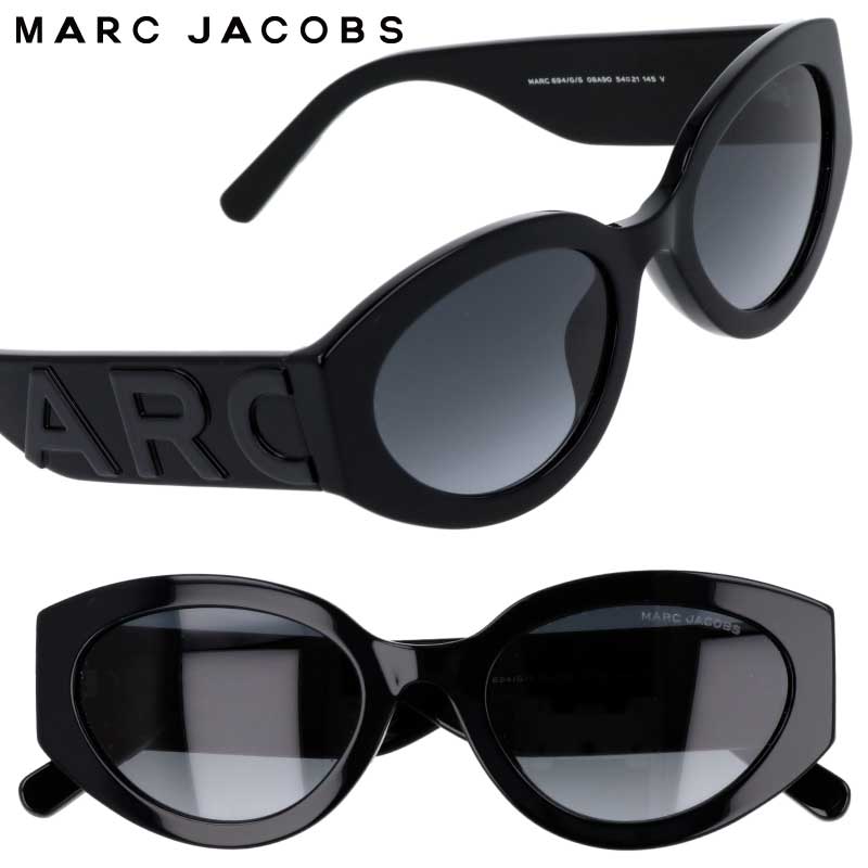 MARC JACOBS サングラス MARC 694/G/S 08A9O ブラック ダークグレー 正規品 国内正規 レディース メンズ ユニセックス おすすめ 新作 UVカット 紫外線対策 日焼け防止 ドライブ ファッショングラス キャットアイ 送料無料 人気商品