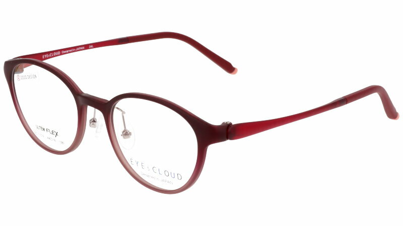 アイクラウド メガネ ec-1109-2 マット ワインレッド ピンク グラデーション カラフル EYEs CLOUD グッドデザイン賞 軽い ハグオザワ レディース 女性用 ULTEM ウルテム フィット感 超高機能性プラスチック ウルテム樹脂 大人気 軽量 疲れないメガネ おすすめ イチオシ