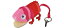 アミグルミカメレオンクリーナー I-109 Bピンク RED 赤 動物 カメレオン 編みぐるみ 眼鏡拭き めがね拭き メガネ拭き おすすめ メガネクロス かわいい クリーニングクロス スマホ 液晶拭き プレゼント ギフト