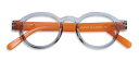 HALブルーライト CIRCLETWIST GREY/ORANGE +3.00 PCメガネ ブルーライトカット pcめがね pc眼鏡 シニアグラス 老眼鏡 度付き 紫外線カ..