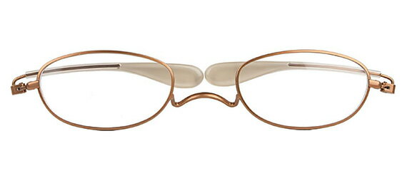 ペーパーグラス ミニ3 オーバル ライトブラウン +3.50 茶 シニアグラス リーディンググラス 耳にかけない 老眼鏡 快適 読書 おしゃれ メンズ 男性 レディース 女性 コンパクト 携帯用