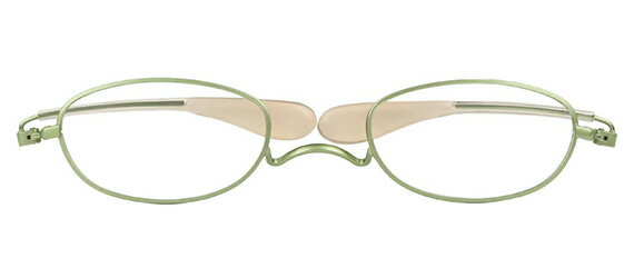 ペーパーグラス ミニ3 オーバル ライトグリーン +4.00 緑 黄緑 シニアグラス リーディンググラス 耳にかけない 老眼鏡 快適 読書 おしゃれ メンズ 男性 レディース 女性 コンパクト 携帯用