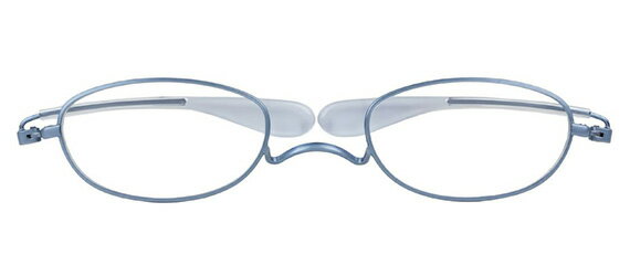 ペーパーグラス ミニ3 オーバル ライトブルー +2.00 水色 青系 シニアグラス リーディンググラス 耳にかけない 老眼鏡 快適 読書 おしゃれ メンズ 男性 レディース 女性 コンパクト 携帯用