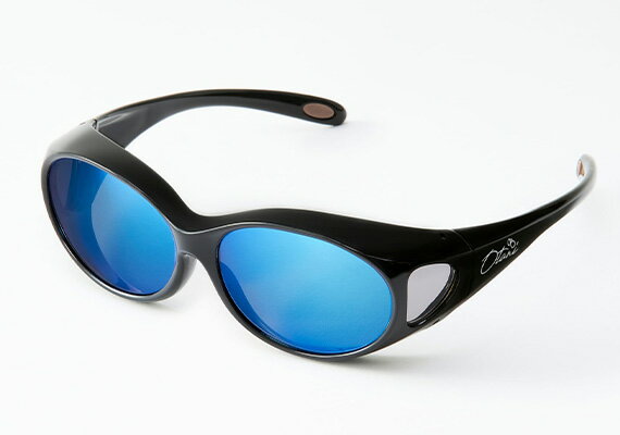 オーバーグラス オータニ ミライ ブラック／ブルー 眼鏡の上から メガネの上から サングラス オーバーグラス 度付き不可 UVカット メンズ レディース 男女兼用 ゴルフ 釣り サイクリング ドライブ 運転用