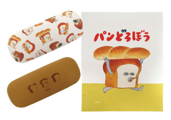 PDB-006 ケース チラシガラ パンドロボウ メガネケース 絵本 パンどろぼう かわいい おしゃれ 眼鏡ケース レディース メンズ 女性 男性 キッズ 子供 プレゼント ギフト めがねケース シンプル キャラクター 誕生日 お祝い クロス付きのサムネイル