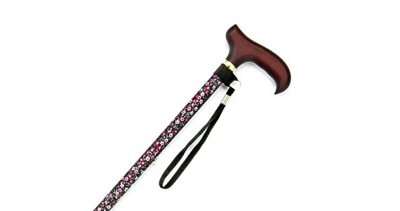 ステッキ 伸縮 伸縮タイプ クロコバナガラ AS-60BK ステッキ 杖 握りやすい おすすめ 軽量 女性 男性 おしゃれ お洒落 かっこいい 可愛い 綺麗 贈...