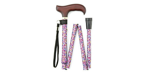 ステッキ 折り畳みタイプ 折りたたみ アカコバナガラ FS-60RE ステッキ 杖 握りやすい おすすめ 軽量 女性 男性 おしゃれ お洒落 かっこいい 可愛い...