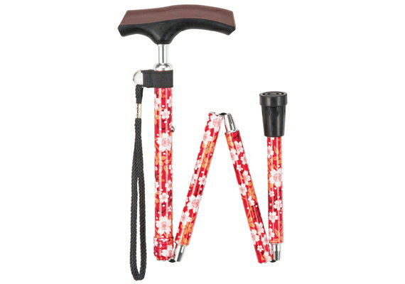ヤワラカスリムネックステッキ 折り畳みタイプ 折りたたみ FS-612RE ステッキ 杖 握りやすい おすすめ 軽量 女性 男性 おしゃれ お洒落 かっこいい ...