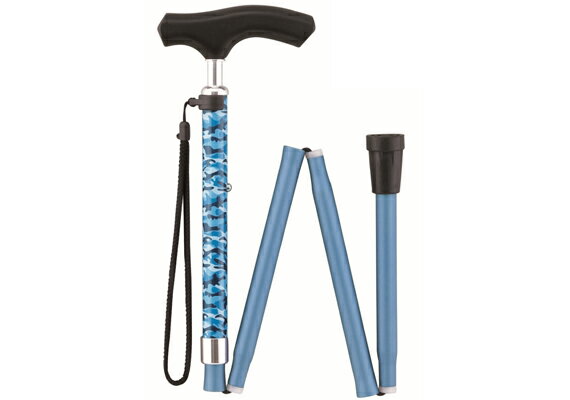 カモフラステッキ 折り畳みタイプ 折りたたみ アオメイサイ FS-90BL ステッキ 杖 握りやすい おすすめ 軽量 女性 男性 おしゃれ お洒落 かっこいい ...