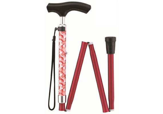 カモフラステッキ 折り畳みタイプ 折りたたみ アカメイサイ FS-90RE ステッキ 杖 握りやすい おすすめ 軽量 女性 男性 おしゃれ お洒落 かっこいい ...