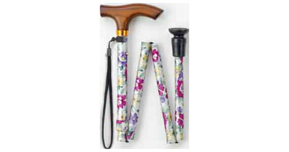 ステッキ 折り畳みタイプ 折りたたみ シロハナガラ OT-810 ステッキ 杖 握りやすい おすすめ 軽量 女性 男性 おしゃれ お洒落 かっこいい 可愛い 綺...