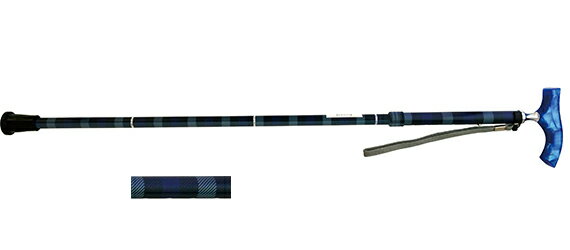 KANSAIPROP 4つ折りタイプ ブルーチェック VH1424 ステッキ 杖 握りやすい おすすめ 軽量 女性 男性 おしゃれ お洒落 かっこいい 可愛い ...