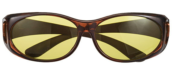 カバーグラス 7165-51 DBR/YE/SM 偏光調光 眼鏡の上から メガネの上から サングラス オーバーグラス 釣り 度付き不可 UVカット メンズ レディース 男女兼用