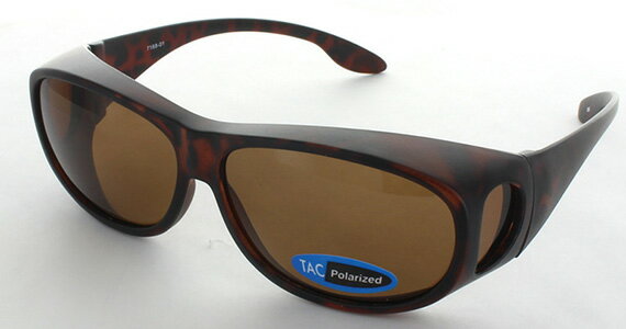 カバーグラス 7168ー01 MBRデミ/BR 偏光 へんこう polarized 眼鏡の上から メガネの上から サングラス オーバーグラス 釣り 度付き不可 UVカット メンズ レディース 男女兼用