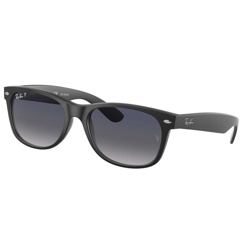 RAYBAN レイバン RB2132F 601S78 55□18 NEW WAYFARER ウェイファーラー 偏光サングラス マットブラック ブルー グレー グラデーション アジアンフィッテイング rayban 正規品 国内正規 LUXOTTICA 保証書付き サングラス UVカット 紫外線カット 紫外線対策 男女兼用 オシャレ