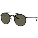 Ray-Ban レイバン RB3647N 002/58 51□22 ROUND ラウンド ダブルブリッジ カーキ グリーン ブラック 黒 偏光レンズ Ray-B...