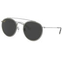 Ray-Ban レイバン RB3647N 9211B1 51□22 ROUND ラウンド ダークグレー シルバー Ray-Ban 国内正規 LUXOTTICA 保証書付き サングラス UVカット 紫外線カット 紫外線対策 日焼け防止 男女兼用 ユニセックス オシャレ 送料無料