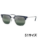 レイバン サングラス Ray-Ban RB4416 6656G6 51□20 NEW CLUBMASTER ブルー ネイビー シルバー 偏光レンズ ミラーレンズ Ray-Ban 保証書付き サングラス UVカット 紫外線カット 紫外線対策 オシャレ 送料無料
