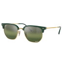 Ray-Ban レイバン RB4416F 6655G4 55□20 NEW CLUBMASTER グリーン ゴールド アジアンフィッティング 偏光レンズ ミラーレンズ Ray-Ban 国内正規 LUXOTTICA 保証書付き サングラス UVカット 紫外線対策 日焼け防止 ユニセックス 男女兼用 オシャレ 送料無料