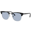 レイバン サングラス RB3016 135464 51サイズ CLUBMASTER ブラック シルバー ブルー グレー おしゃれ かっこいい 正規品 人気 送料無料 UVカット 紫外線対策 ドライブ