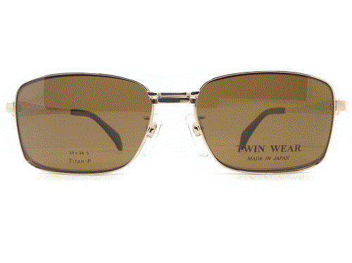 【TWINWEAR(ツインウェア)】【メガネ】【マグネット式サングラス】　TW-8001　col.1　54mm　日本製　Titan-P