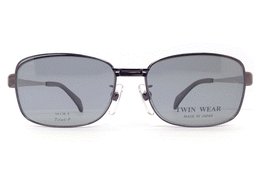 【TWINWEAR(ツインウェア)】【メガネ】【マグネット式サングラス】　TW-8003　col.2　54mm　日本製　Titan-P