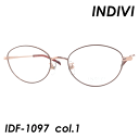 INDIVI(インディヴィ) メガネ IDF-1097 col.1 50mm ピンクベージュ