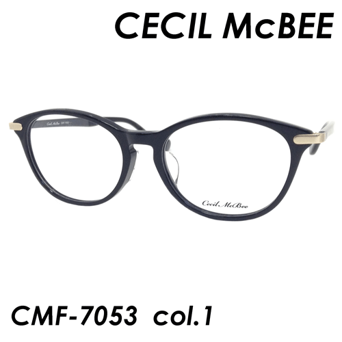 CECIL McBEE(セシルマクビー)　メガネ　CMF-7053　col.1　[ブラック / 艶あり]　51mm