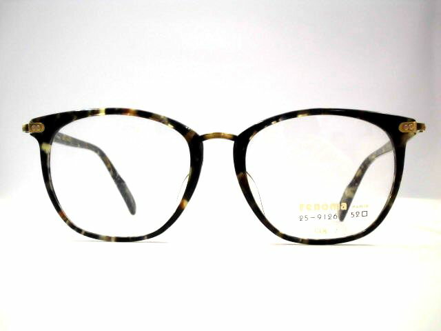 renomaビンテージセルボストンフレーム　セルメタルコンビ大きめボストンメガネ・レノマ・9126