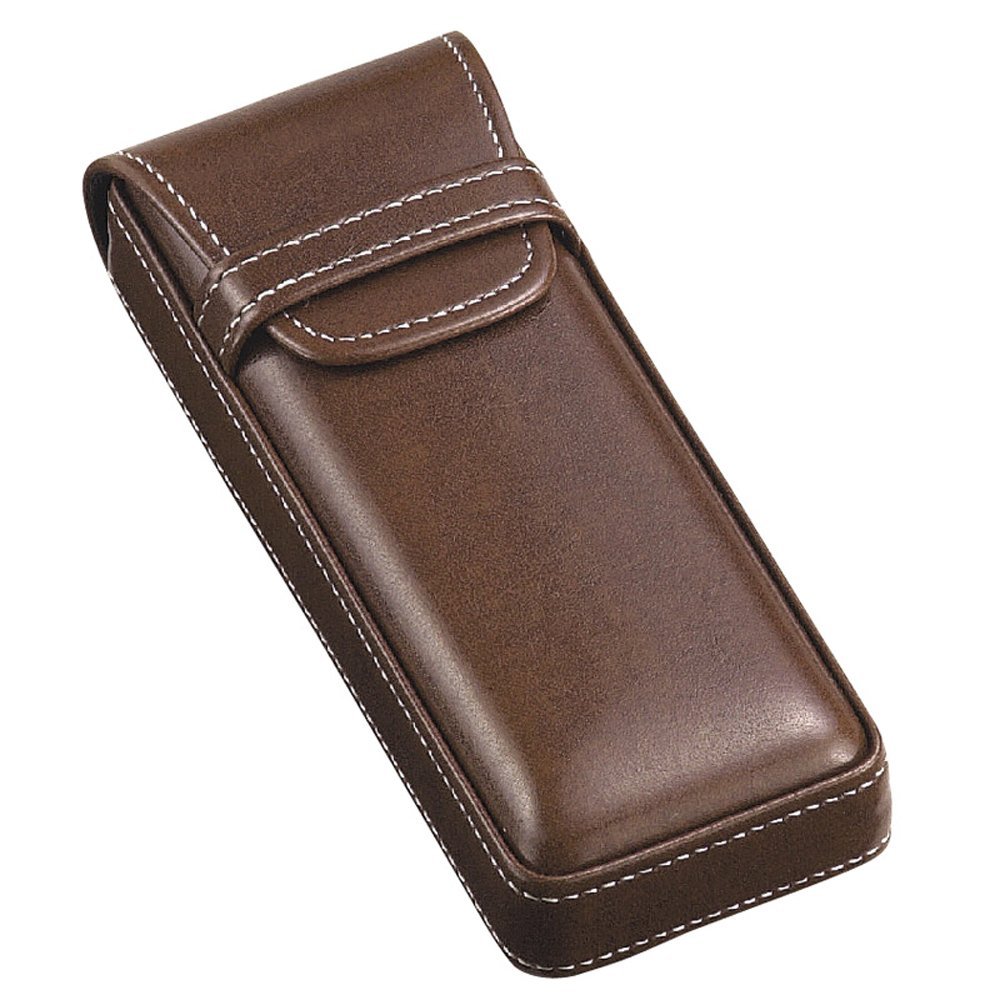 【送料無料】紳士用 おしゃれで かっこいい 高級 レザー調 メガネケース ブラウン 2814-02