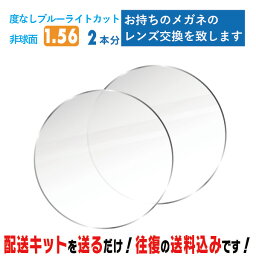 レンズ交換 メガネのレンズ交換 伊達メガネ用 2本分 ブルーライトカット 度なし 1.56非球面 BLC　お持ちのメガネの レンズ交換 をいたします 簡単に眼鏡のレンズ交換・取替ができます レンズ取替 メガネレンズ