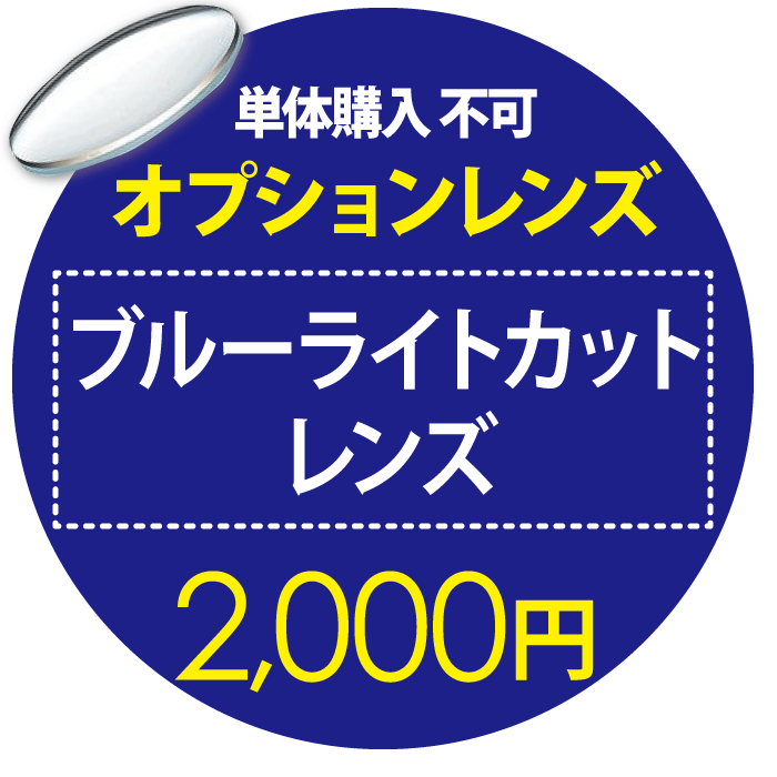 オプションレンズ【単体購入不可】 ブルーライトカットレンズ　2000円用