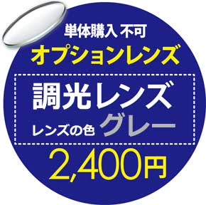 オプションレンズ【単体購入不可】調光レンズ グレー