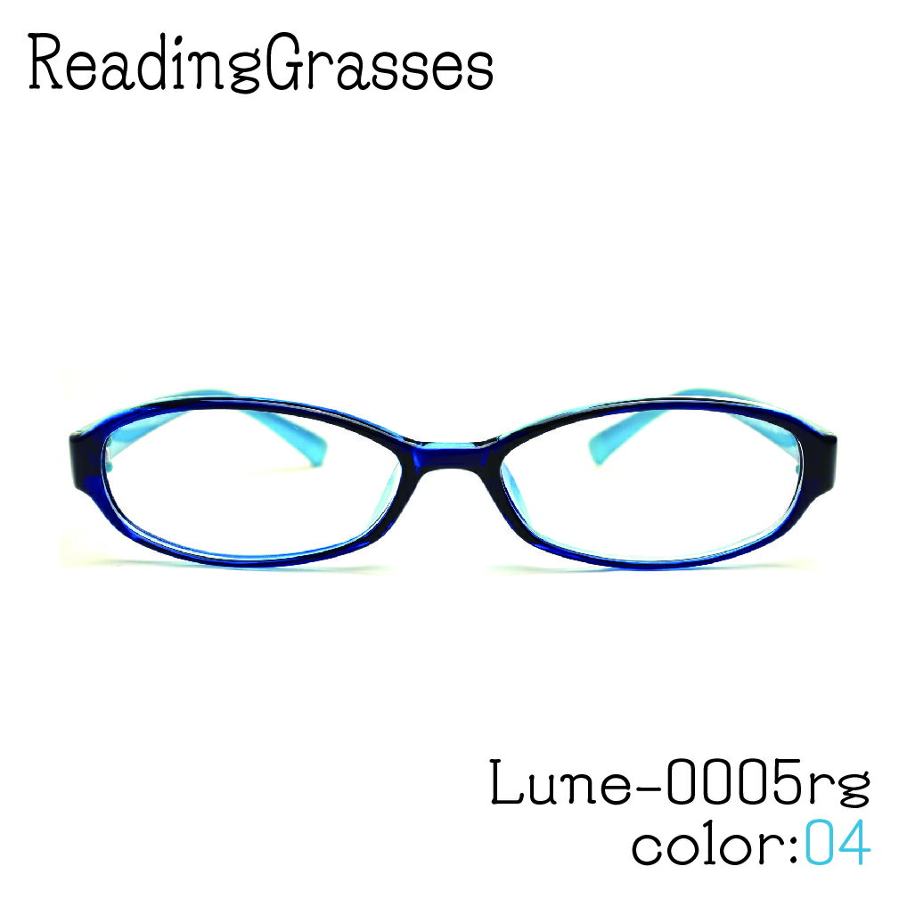 メガネで5歳若がえ老(笑）！！Σ(゜Д゜) LUNE-0005rg-col04 スカイブルー おしゃれ 老眼鏡 リーディンググラス シニアグラス +1.00~+4.00 度入りレンズ付き 日本製メガネ拭き 布ケース付 比べてみてくださいオプションのブルーライトカットレンズ金額が安いです。