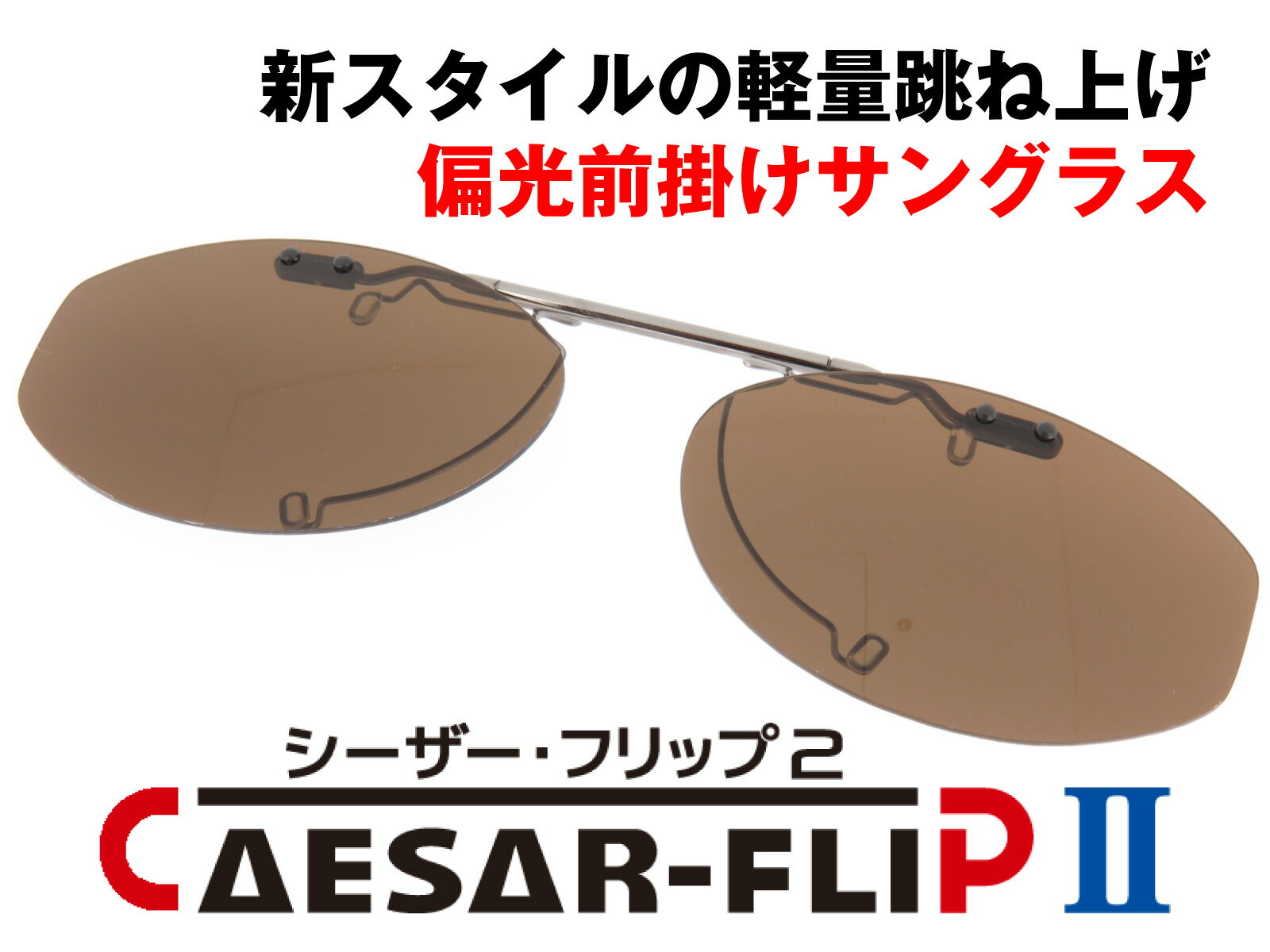 完成品 CAESAR-FLIP2 前掛け 偏光サングラス オーバル型型 S203 ガンメタル