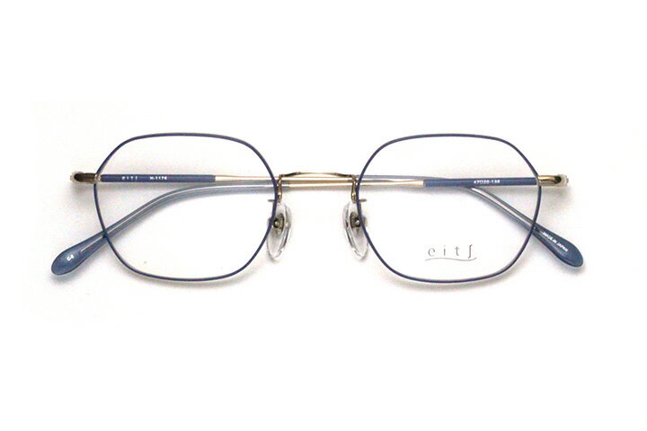 【フレーム単品メガネ】HAMAMOTO eit∫ エイチ H 1176-2 ネイビー【オクタゴン系】【チタン】【βチタン】【日本製眼鏡】紺　リーディンググラス