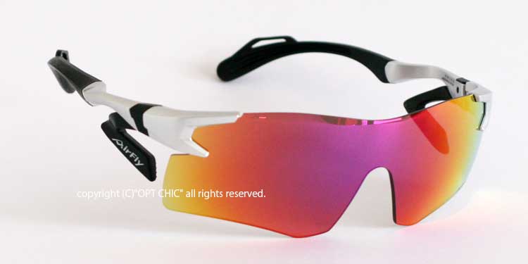 Air Fly　AF-301エアフライ　偏光サングラス　シルバー　パープルゴルフミラー