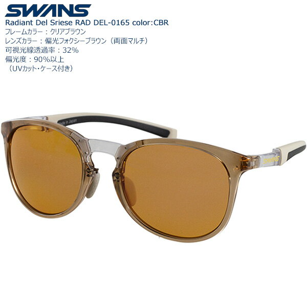 【送料無料】偏光レンズモデルSWANS スポーツサングラスRadiant DEL RAD DEL-0165 color:CBR