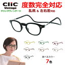 全度数対応 クリックヴィンテージセット 近視 遠視 乱視 老眼 左右度数差 度入り 度付き 薄型非球面レンズ オプションでブルーライトカット可 クリックリーダー...