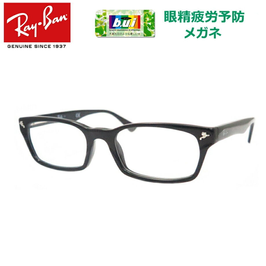 眼の疲れを和らげる！ 眼精疲労予防レンズビュイ【BUI】セット ネッツペックコート 【Ray-Ban】レイバン 人気のクロセル RX5017A-2000 【パソコン作業に最適】