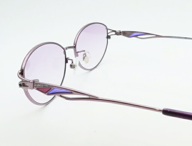 レディース向け　度入りサングラスセット（度付きサングラス）　GV-2038　2　 パープル　婦人　レディース　フルメタル　度付き　度なし